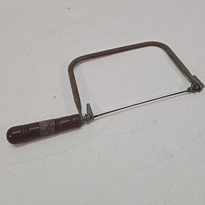 Great Neck No. 9 Coping Saw USA Vintage Wood Handle Adjustable Frame Hand Tool
